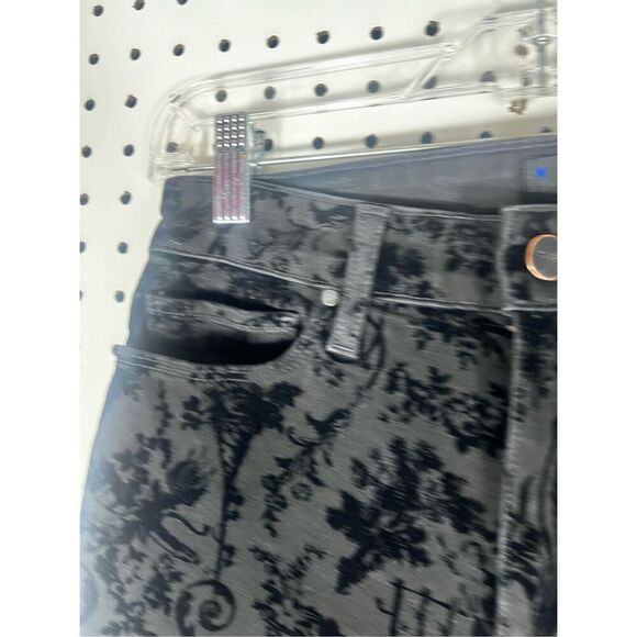 PAIGE Transcend Hoxton High Waist Skinny Ankle Velvet Flocked Versaille jeans si - Picture 8 of 13